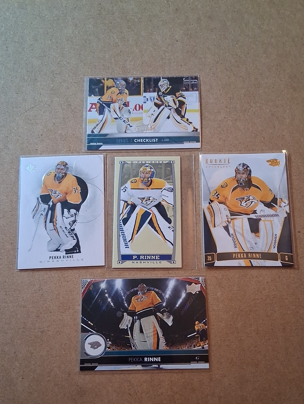 Pekka Rinne Hockey Card Lot - Predators Yellow/White/Black
